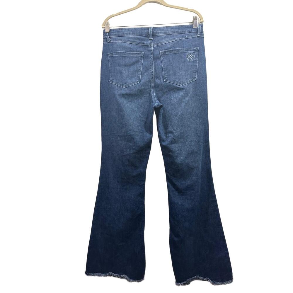 Laurie Felt Los Angeles Jeans Women Sz 10 Blue Flare Frayed Hem 5-Pocket Stretch - Picture 2 of 15